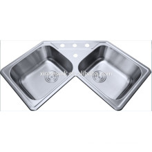 Fashion design corner kitchen sinks stainless steel